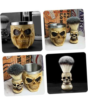 Villcase Men s Suit Stationery Box Set | Desk Organizer with Pen Holder Shaving Brush & Razor Holder - Portable Nylon Hairbrush & Skull Design - Buy Online on GoSupps.com