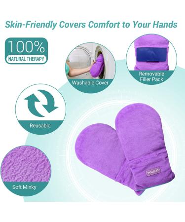 Hot & Cold Hand Therapy Gloves - Pain Relief for Arthritis, Carpal Tunnel & Hand Injuries - Microwavable & Freezable Mittens in Dark Gray & Purple - Buy Online on GoSupps.com