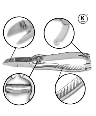 K-Pro Large Stainless Steel Nail Clippers for Strong Thick Toenails - Best Tool for Hard Nails | International Shipping - Buy Online on GoSupps.com