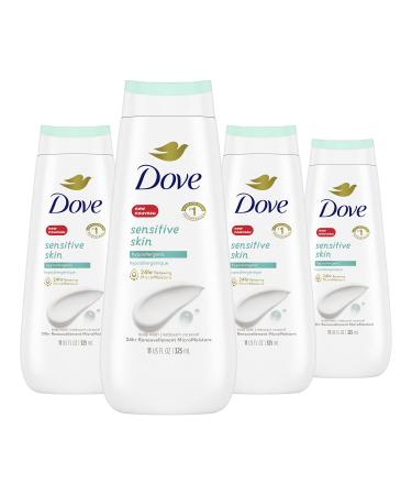 Dove Sensitive Skin Body Wash for renewed healthy-looking skin Hypoallergenic gentle body cleanser nourishes your skin 325 ml Pack of 4 Natural 325 ml (Pack of 4)