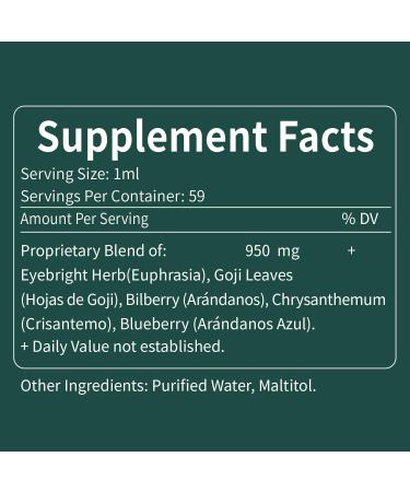 Eyebright Herb Drops for Eye Health Eye Fatigue & Dry Eye Support Herbal Supplements W/Euphrasia officinalis Bilberry Goji Leaves Blueberry Extract Organic Eye Drops for Sight Care .2oz Original 2 Fl Oz (Pack of 1) - Buy Online on GoSupps.com