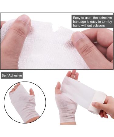 BQTQ 4 Inch Cohesive Bandage Wrap Tape - Self Adherent Stretch Bandage for Humans and Animals - Ideal for Ankle Sprains and Swelling - White (8 Rolls) - Buy Online on GoSupps.com