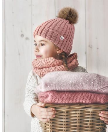 Baby Toddler Satin Lined Beanie Hat with Pom Pom - Pink - Buy Online on GoSupps.com