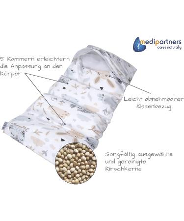 Medi Partners Cherry Core Pillow 60x20cm - 800g 100% Cotton Eco-Friendly 5 Chambers for Cold Therapy & Comfort - Removable & Washable - Buy Online on GoSupps.com