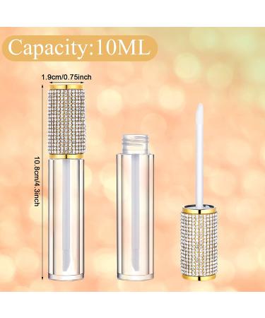 Crystal Rhinestone Lip Gloss Containers - Set of 12 | 5 ml Gold Bottles with Rubber Stoppers for Lip Gloss & Balm | Cosmetic Business Essential - Buy Online on GoSupps.com