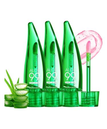 Pakivs 3 Pcs Aloe Vera Lip Gloss Set Magic Temperature Color Change Lip Gloss Moisturizing Long Lasting Lip Stain Liquid Lipstick Lip Tint for Women