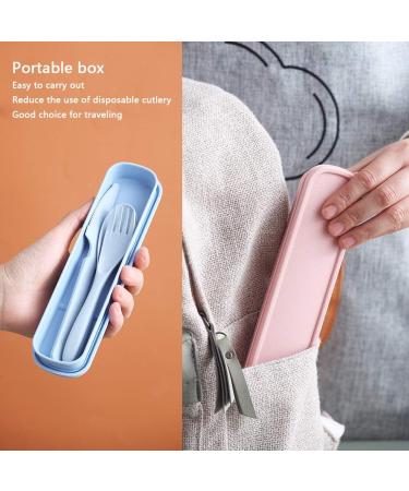 4 Sets Wheat Straw Portable Reusable Cutlery | Eco-Friendly Tableware for Travel, Picnic, Camping | Includes Spoon, Knife, Fork | Adult & Daily Use | 4 Colors - Buy Online on GoSupps.com