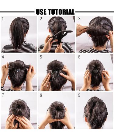 6 Pack Hair Bun Maker | Easy Magic Snap Roll Sponge Donut Hair Maker for Women - Black - Buy Online on GoSupps.com
