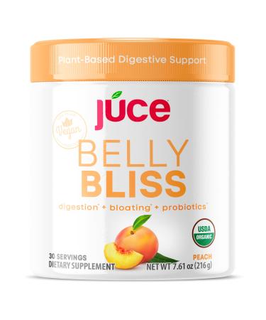 J ce Belly Bliss Peachy Greens 30 servings Probiotics + Greens Bloating Support with Plant-Based Digestive Enzymes Dietary Supplement Powder - By Terra Kai Organics