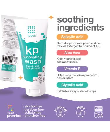 Touch Keratosis Pilaris Exfoliating Body Wash - 15% Glycolic Acid Aloe Vera & Hyaluronic Acid for KP - 4oz International Shipping - Buy Online on GoSupps.com