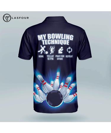 LASFOUR Personalized Funny Bowling Shirts for Men - Short Sleeve Bowling Polo - Crazy Team Style3 - Buy Online on GoSupps.com