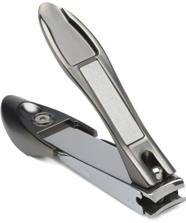 KLIPP Heavy Duty Stainless Steel Nail Clippers with Catcher - Fingernail and Toe Nail Cutter with Surgical Blades and Nail File - Ergonomic Handle for Thick Nails - Buy Online on GoSupps.com