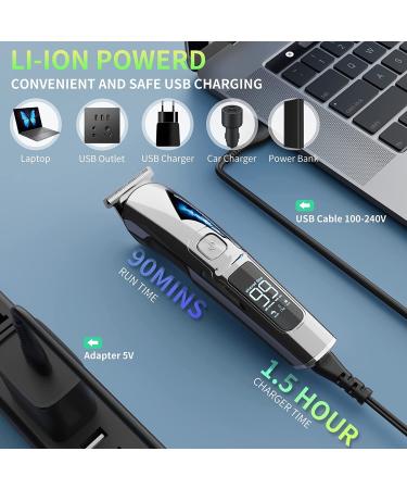 KIKOMO Beard Trimmer - Cordless All-in-One Waterproof Hair Clippers with LED Display, USB & Wall Charger - Buy Online on GoSupps.com