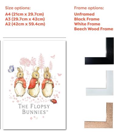 Peter Rabbit Print - Flopsy Bunnies Nature Nursery Wall Art | A4 21cm x 29.7cm - Buy Online on GoSupps.com
