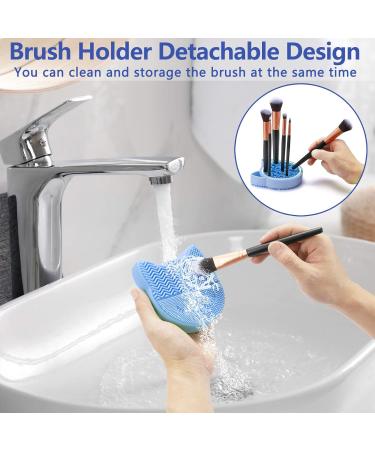 TailaiMei 2 in 1 Makeup Brush Cleaning Mat & Cat-Shaped Organizer - Portable Silicone Brush Cleaner - Fast International Shipping - Buy Online on GoSupps.com