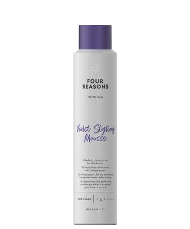 Four Reasons Violet Styling Mousse - Neutralizes Brassy Tones for Cool Blonde Hair - Volumizing Mousse for Smooth Texture