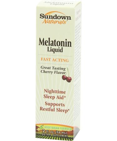 Sundown Naturals Liquid Melatonin Cherry 2 fl oz - Sleep Aid & Restful Night - Buy Online on GoSupps.com