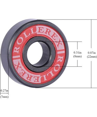 Adventure World Rollerex 608ZZ ABEC-7 Skate Wheel Bearings Kit - 8 Wheel Pack (16 bearings, 16 washers, 8 spacers) - Buy Online on GoSupps.com