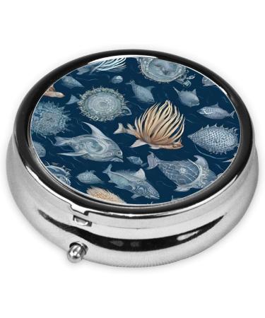 Manatee Round Pill Box - 3 Compartment Portable Travel Organizer for Vitamins & Medicine - Buy Online on GoSupps.com