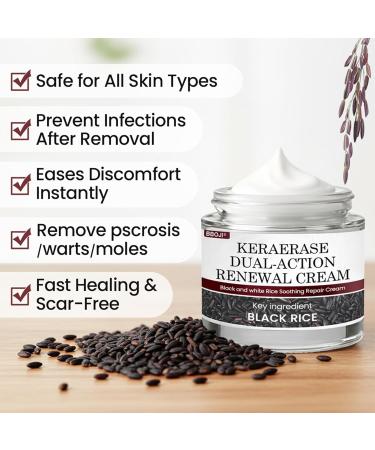 BBOJI KeraErase Dual-Action Renewal Cream Professional Skin Treatment Cream Black and White Rice Soothing Repair cream Natural Body Serum Suitable for All Skin Types (2 Bottle) - Buy Online on GoSupps.com
