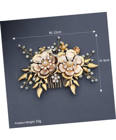 Angoily Wedding Hair Clip Decorative Hair Combs Wedding Hair Comb Gold Hair Clips Rhinestone Hair Side Combs Bridal Headpiece Bridal Headdress Tiara Vintage Props Bride - Buy Online on GoSupps.com