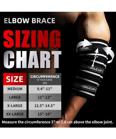 MANUEKLEAR XL Elbow Sleeves for Weightlifting - Adjustable Compression Wraps for Men - Buy Online on GoSupps.com
