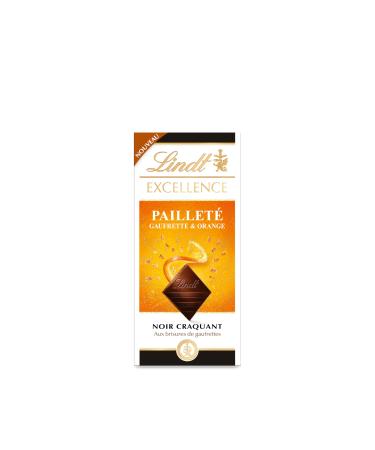 Lindt - EXCELLENCE Pailleté Wafer Orange Tablet - Dark Chocolate, 100g