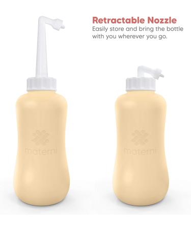 Semi-Transparent 500 ml / 17 oz Materni Peri Bottle for Postpartum Care | Portable Bidet Sprayer Travel Bidet | Labor and Delivery Essentials for Soothing Relief from Birth Pains or Hemorrhoids - Buy Online on GoSupps.com