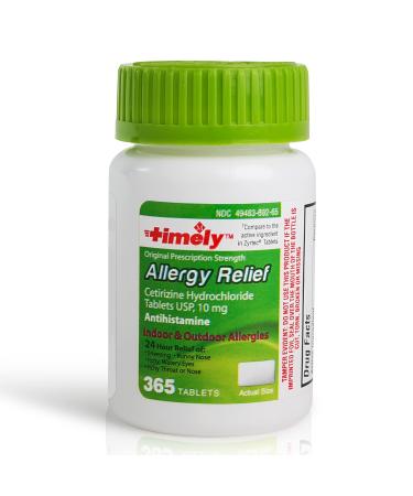 Cetirizine HCl 10 Mg 365Ct  Fast & Reliable Allergy Medication  Allergy Relief with National Brand Equivalency  Easy to Swallow Cetirizine 10 Mg  Non Drowsy Allergy Medication - Buy Online on GoSupps.com