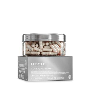 HECH Hair & Nails Complex - Hero Nutraceutical with Specific Amino Acids Collagen Peptides Plant Polyphenols Key Minerals and B-Vitamins Including D-Biotin