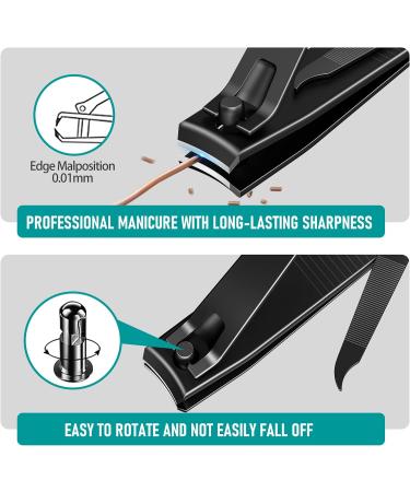 Xnourney Heavy Duty Nail Clippers Set - Stainless Steel, Ultra Sharp Fingernail and Toenail Cutters with Nail File for Men & Women - Buy Online on GoSupps.com