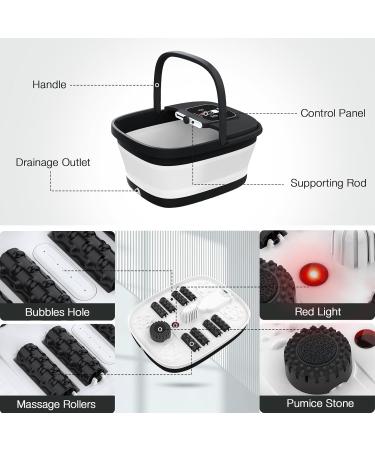 HOSPAN Collapsible Foot Spa - Heated Bubble Red Light Shiatsu Massager for Relaxation & Stress Relief - Portable Foot Bath with Temperature Control - Buy Online on GoSupps.com