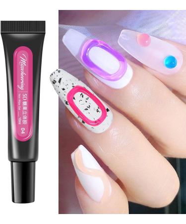 Nail Gel Polish - Long-Lasting Healthy Resin Nail Gel | Highly Pigmented Nail Polish Gel No Leakage Create Various Manicures Stereo Adhesive Nail Polish Gel for Manicure Art 04 - Buy Online on GoSupps.com