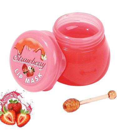 Lip Plumping Mask - Strawberry Flavored Lip Sleeping Mask Dry Lips Sleeping Lip Balm Repairs Lip Wrinkles Dry Lips Jingan - Buy Online on GoSupps.com