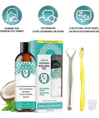 Mouthwash - 237 ml of natural alcohol-free mouthwash for cleaning teeth | with tongue scraper and toothbrush for oral hygiene health and repairing dry teeth - Buy Online on GoSupps.com