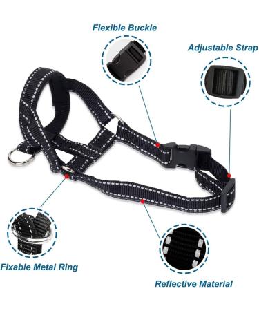 LEPARK Dog Halver with Reflective Seat Belt - Prevents Pulling Adjustable Dog Handlebars for Small to Large Dogs - Size M Medium Blue - Buy Online on GoSupps.com