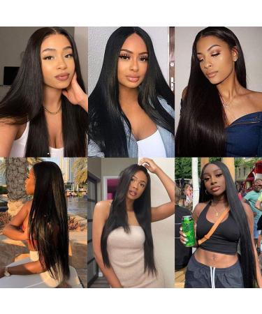 Nvnvdij 18 Inch Straight Clip in Hair Extensions - Brazilian Virgin Human Hair, 8pcs Double Weft Set with 18 Clips, Natural Black Color - Women's Hair Extensions - Buy Online on GoSupps.com