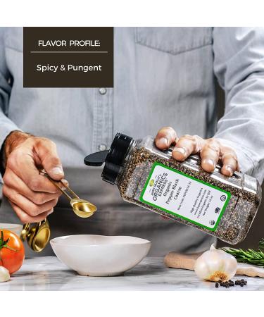 HQOExpress Organic Black Pepper Coarse 14 Mesh 16 oz Chef Jar - Premium Quality - Buy Online on GoSupps.com