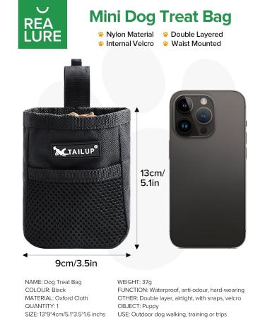 Realure Dog Training Treats - Small Feed Bag with Fastening Clip | Perfect for Travel & Walks - Buy Online on GoSupps.com