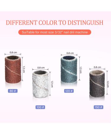 Sanding Bands for Nail Drill Bits - 400 Pieces with Grit File in 4 Colors | Manicure and Pedicure Sanding Bands Kit - Buy Online on GoSupps.com