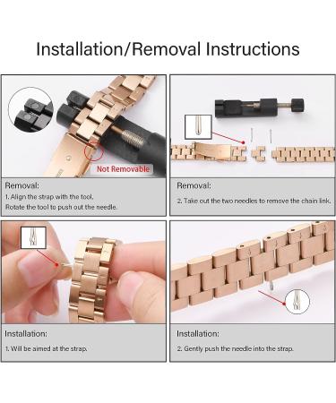 OMIU Thin Band Compatible with Apple Watch - Premium Stainless Steel Metal Replacement Wristband for iWatch 38mm/40mm/41mm - Rose Gold - Adjustable Strap for Women and Men - Buy Online on GoSupps.com