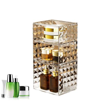 Jildouf Cosmetic Display Cases | Eyeshadow Palette Portable Clear Cosmetic Box Cases for Desk Lipstick Concealer Bathroom Bedroom
