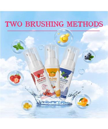 Foam Toothpaste for Children - Fluoride-Free Strawberry Flavor 3+ Years Fun Foaming Dental Care - Buy Online on GoSupps.com