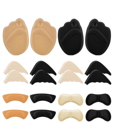 Sibba 10 Pairs Heel Grips Liner Shoe Filler Includes Adjustable Toe Filler Inserts Front Insoles Heel Grips Liner Insert Preventing Too Big Shoe from Heel Slipping Blisters Relieve Pain Nude