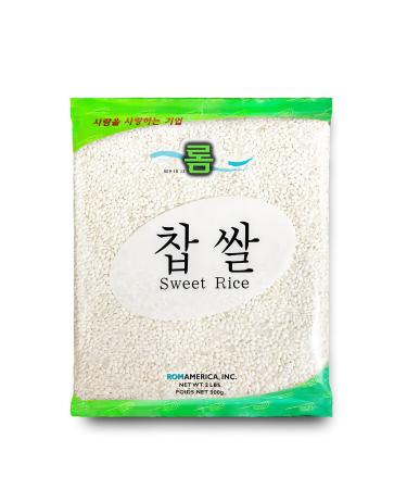 ROM AMERICA Sweet Sticky Glutinous Short Grain White Rice for Asian Cooking and Desserts - Thai Mango Sticky Rice, Sweets, Pudding, Korean Tteok Rice Cake, Mochi, Coconut Rice -  Chapssal - 2 Pound (Pack of 1)