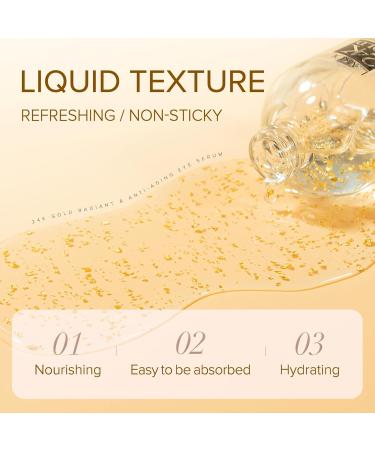 24K Gold Eye Serum Niacinamide Serum Anti Ageing Eye Serum Eye Serum For Dark Circles Puffy Eyes Bags Under Eyes Puffiness & Crows Feet Saggy Skin Anti Wrinkle Caffeine Eye Cream Brightening Serum - Buy Online on GoSupps.com