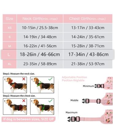 Shop Heele Dog Crockery & No-Pull Harness - Soft Reflective Padded Handle for Medium Dogs - Pink Flower Design - Buy Online on GoSupps.com