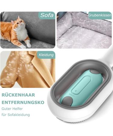 Cat Brush with Water Tank & Wet Wipes - Multifunctional Pet Hair Remover | Ideal for Long Hair Care & Massage (Green + Pink) - Buy Online on GoSupps.com