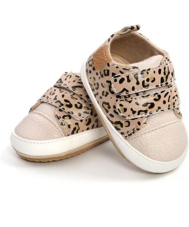 MK Matt Keely Baby Girl First Walking Shoes | Anti-Slip Soft PU Leather Sneakers | Infant Toddler 12-18 Months | Leopard Print - Buy Online on GoSupps.com