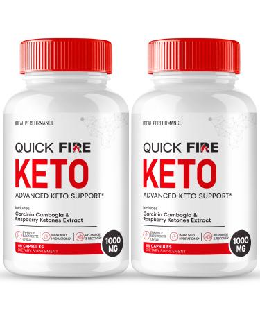 Quick Fire Keto Capsules QuickFire Advanced Formula Supplement Pills - Maximum Strength Quick Fire Health and Wellness Capsules All Natural Keto Pills QuickFire Keto Reviews (2 Pack)